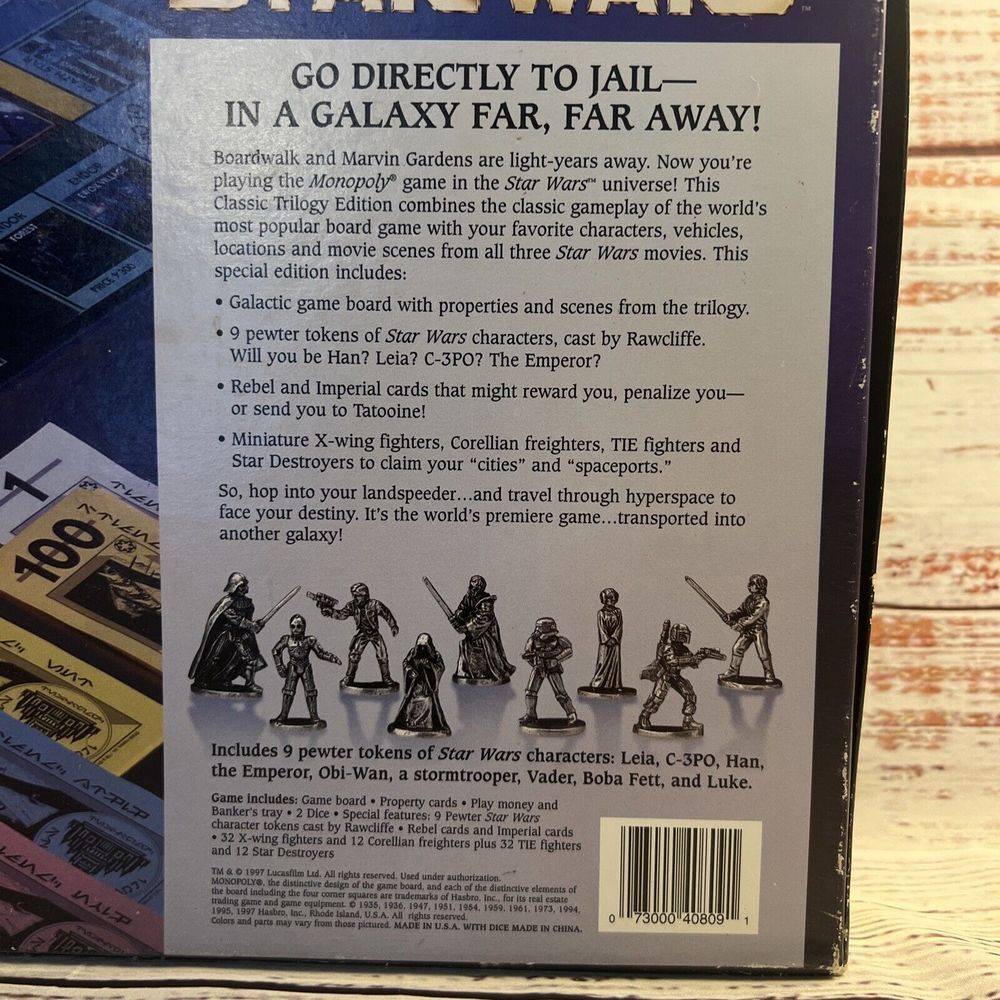 MONOPOLY STAR WARS‎ CLASSIC TRILOGY EDITION - 1997- 100% COMPLETE - GOOD COND - Picture 12 of 12